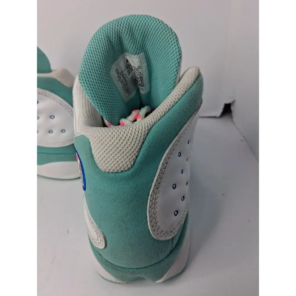 Air Jordan 13 GS Aurora Green Pink White Youth Basketball Shoes 439358-100 5Y